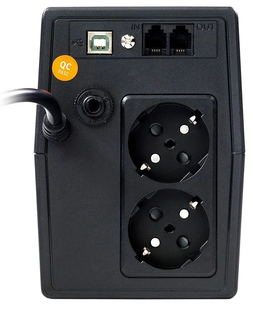 Джерело безперебійного живлення NJOY Horus Plus 600 (PWUP-LI060H1-AZ01B) Lin.int., AVR, 2 x євро, USB, LCD, пластик - фото 3