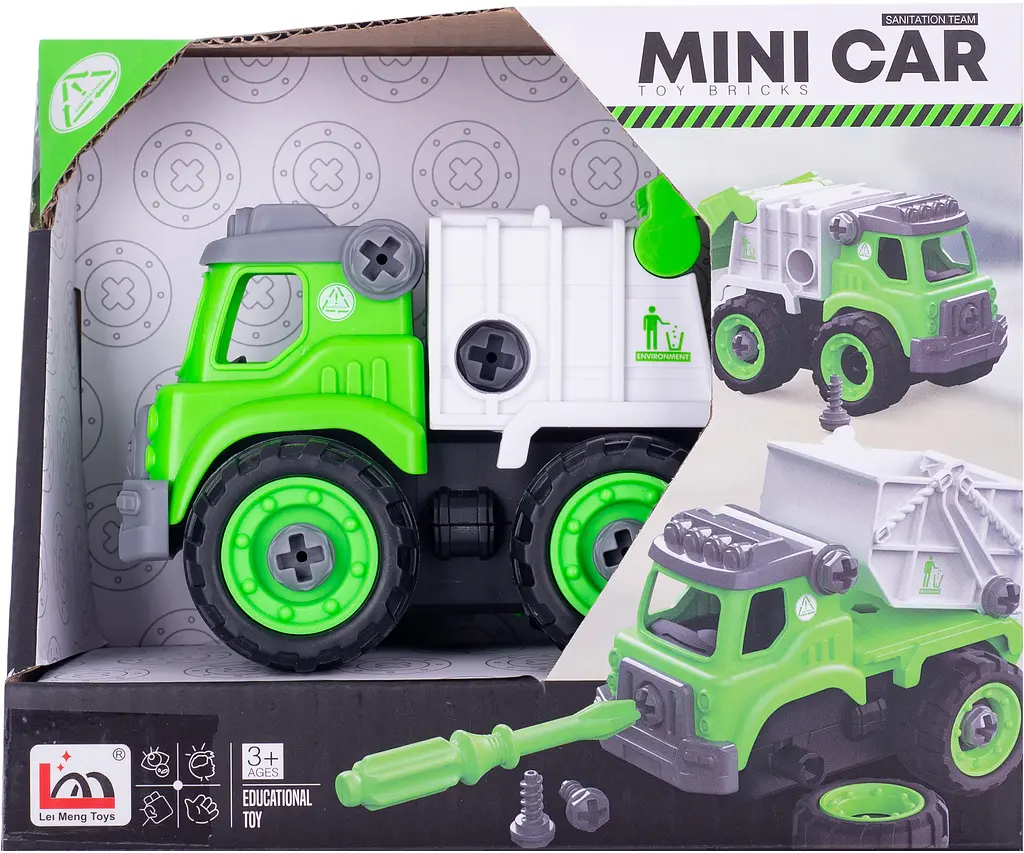 Конструктор DIY Spatial Creativity Мусоровоз LM9041, зеленый (CJ-1614182) - фото 5