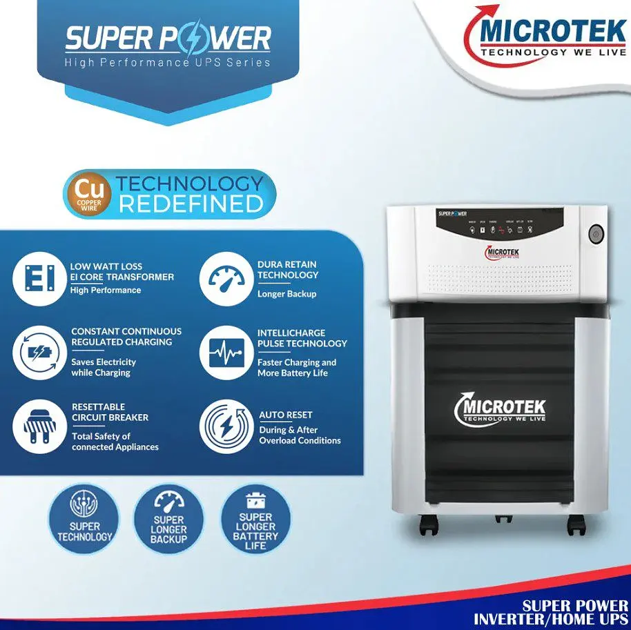 Джерело безперебійного живлення з правильною синусоїдою Microtek Super Power SW900 640W, під зовнішній АКБ 12V, струм заряду 10A - фото 4