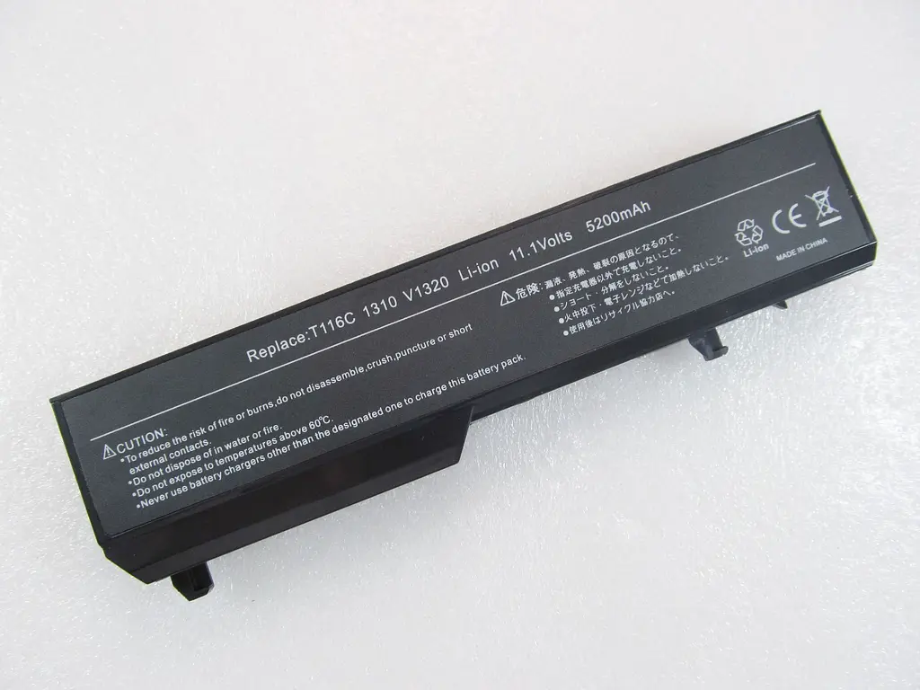 Акумулятор для ноутбука Dell Vostro 1310 T114C, 5200 mAh, 6cell, 11.1V, Li-ion, чорний - фото 2