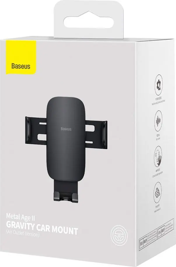 Автотримач Baseus Metal Age 2 Gravity Car Mount Air Outlet Version Black (SUJS000001) [81954] - фото 6