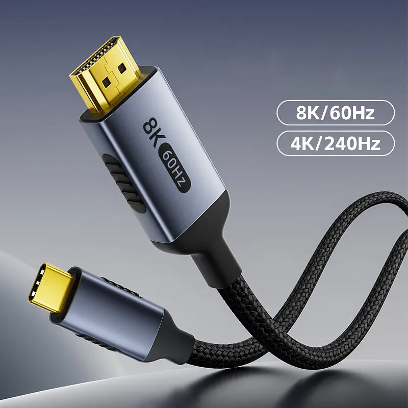 Кабель-перехідник Digital ZX145 USB Type-C - HDMI 8K 60Hz 2 м Чорний (HDMIC8K-2m) - фото 6