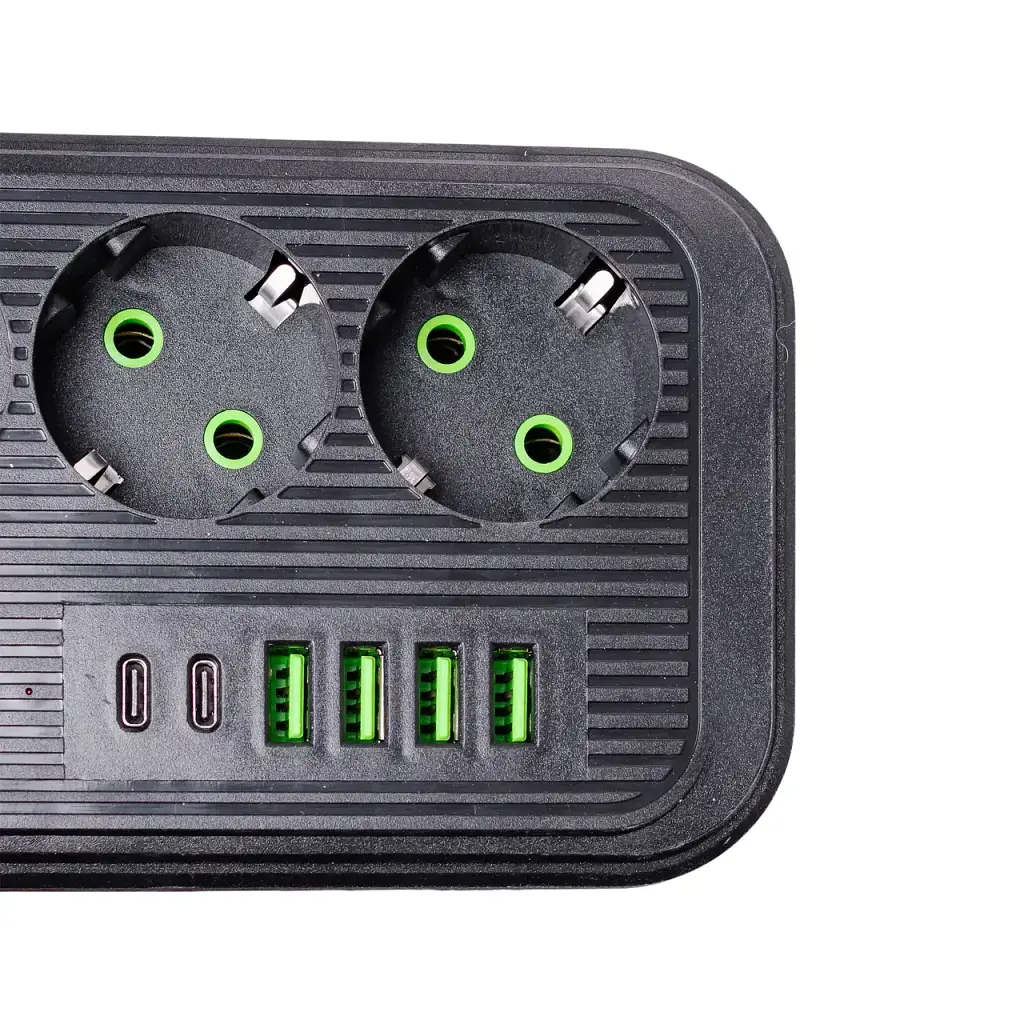 Мережевий фільтр-подовжувач Yiwu HP-5-20 LUXE F016U на 3 розетки 6 USB 3,8 метри чорний  - фото 5