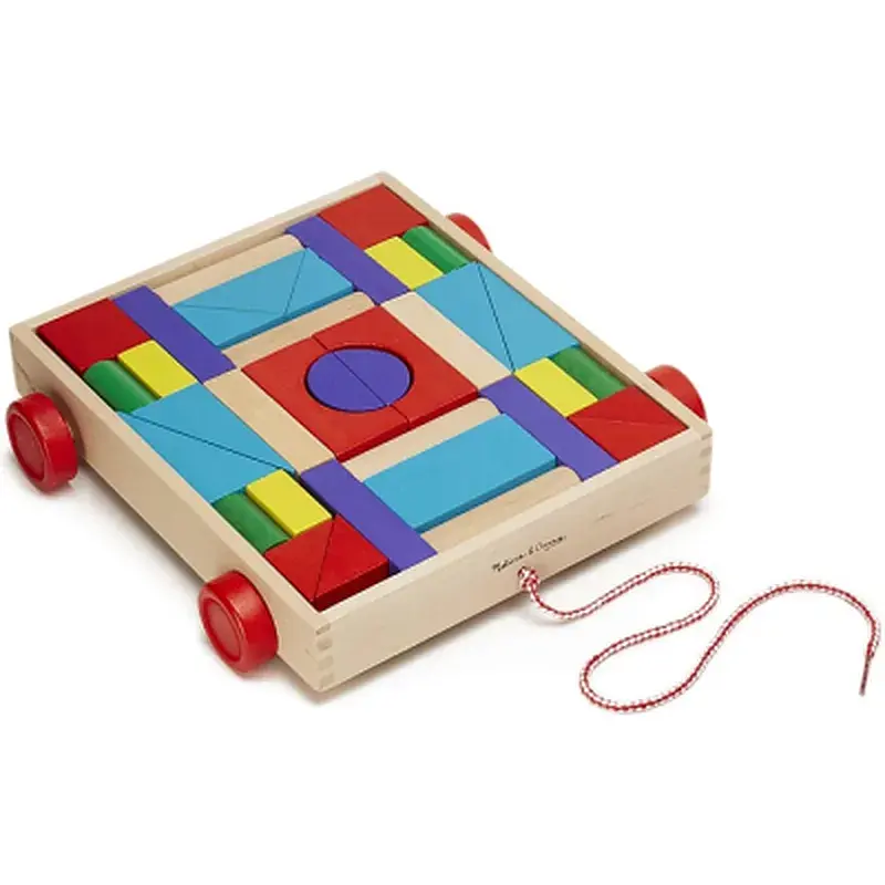 Кубики Melissa&Doug Набір дерев'яних блоків на візку (MD14209)
