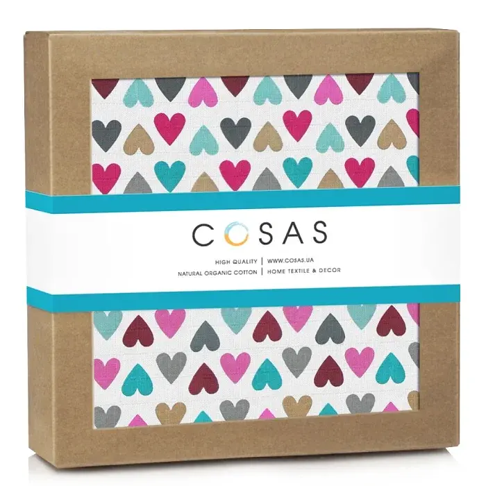 Муслінова пелюшка Cosas Love 110х150см (MuslinDiapers_LoveMint_110x150) - фото 2