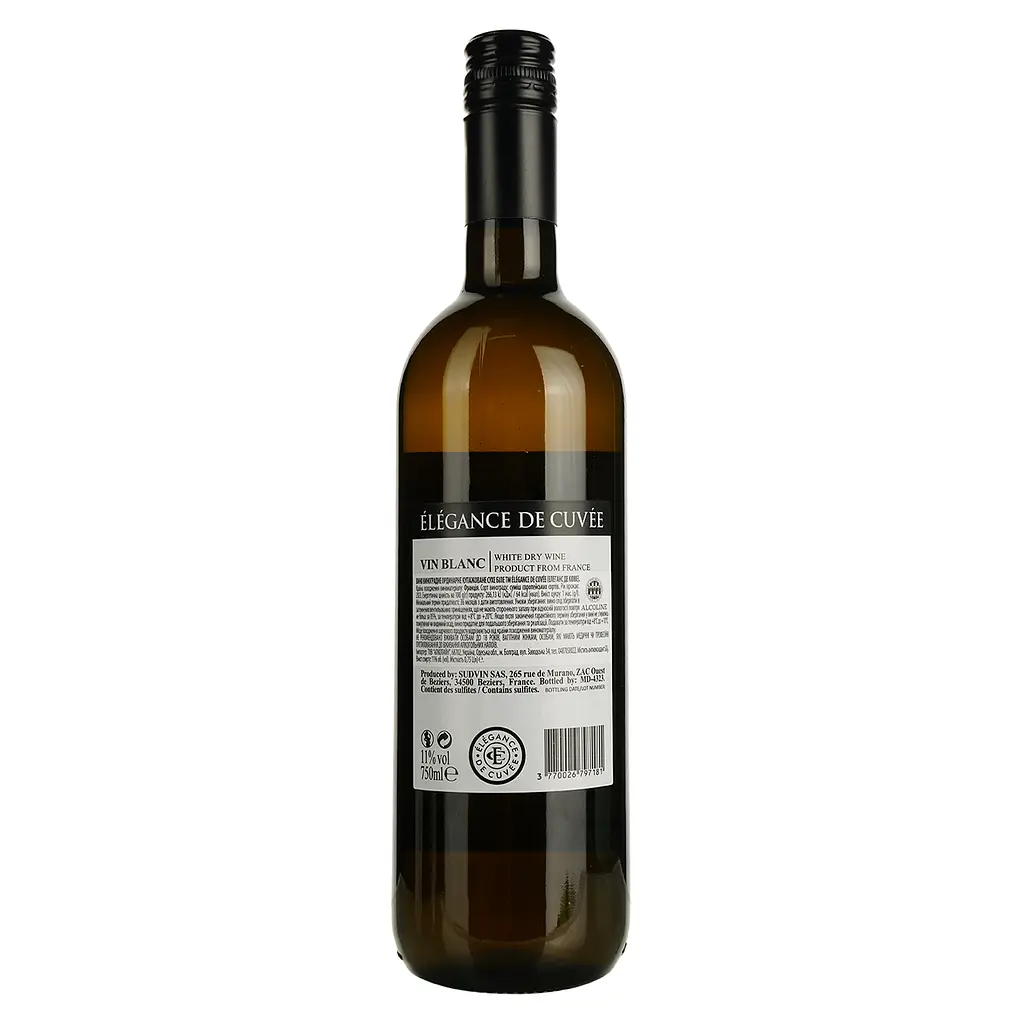 Вино Elegance de Cuvee Blanc біле сухе 0.75 л - фото 2