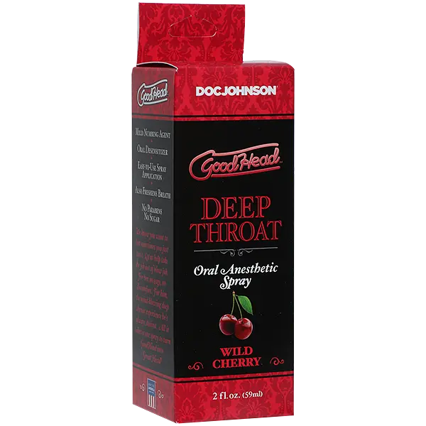 Спрей для мінету Doc Johnson GoodHead DeepThroat Spray - Wild Cherry 59 мл для глибокого мінету - фото 2