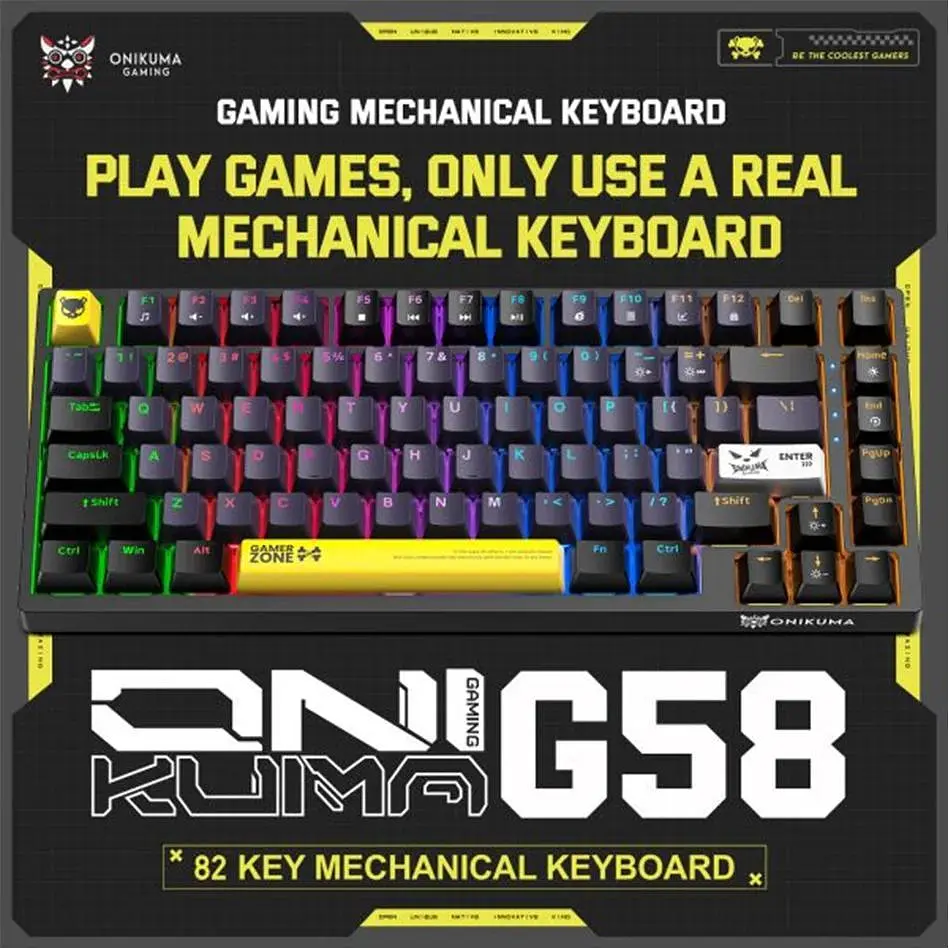 Клавіатура Onikuma ігрова бездротова G-78 для ПК та ігор з RGB підсвіткою геймерська Bluetooth та USB 2.4GHz чорний - фото 4