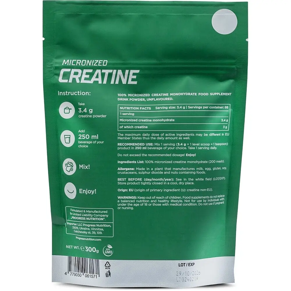 Креатин Progress Nutrition Creatine Monohydrate 300 г - фото 2
