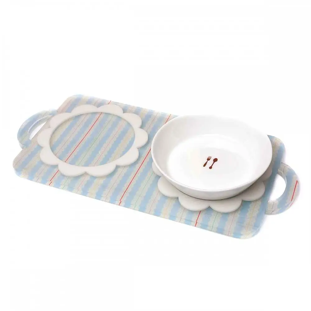 Керамічні миски для собак та котів на блакитній підставці "BonBon Tray Kit" Berry Blu Oops zoo0006131 - фото 2