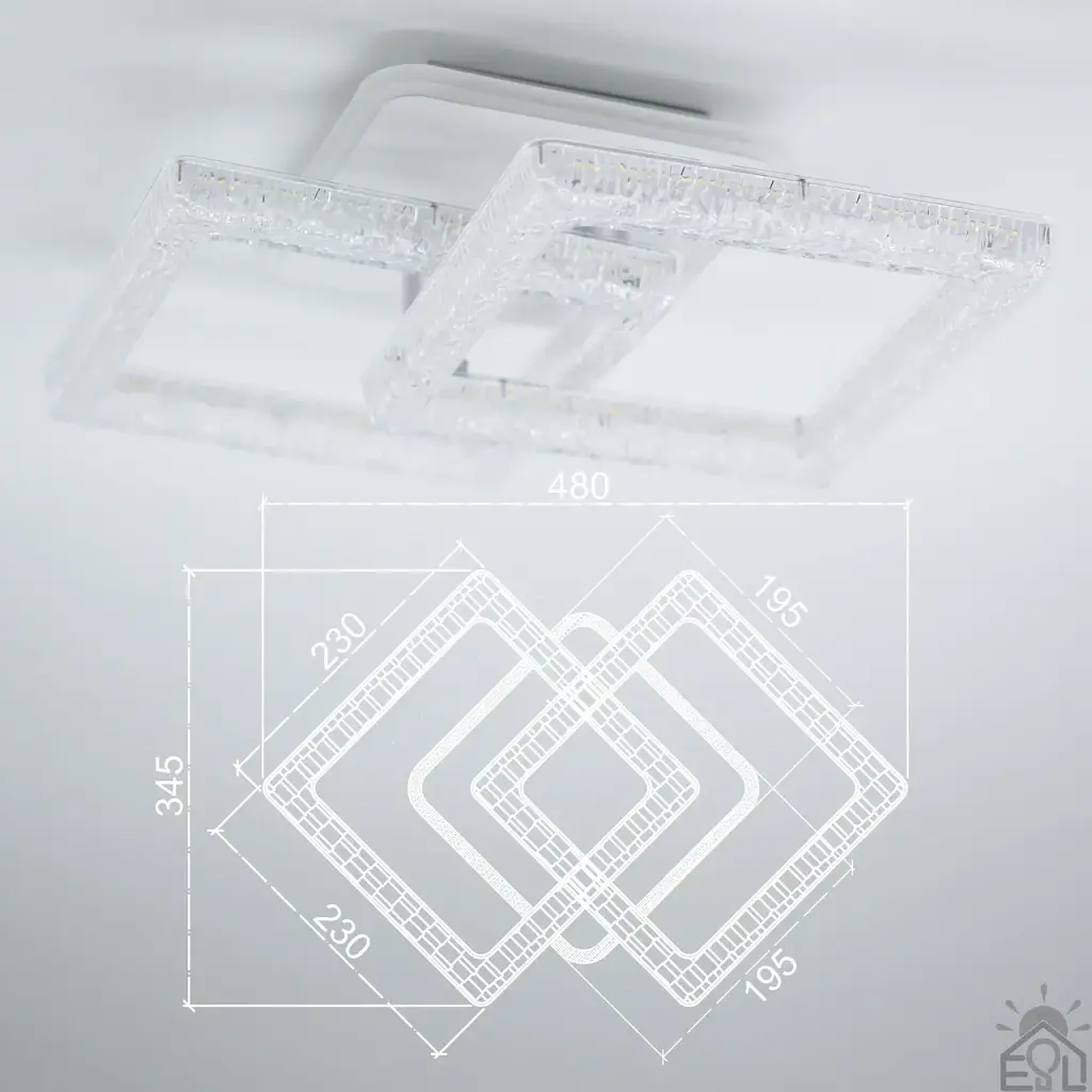 Світильник керований світлодіодний ESLLSE RADIST ICE 40Вт 345x480x120 мм Білий - фото 7