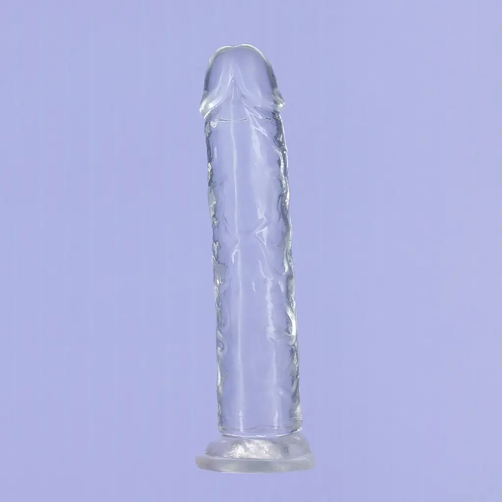 Прозорий фалоімітатор на присосці Addiction Crystal Vertical Dong 7”, 17.78х3.1 см - фото 2
