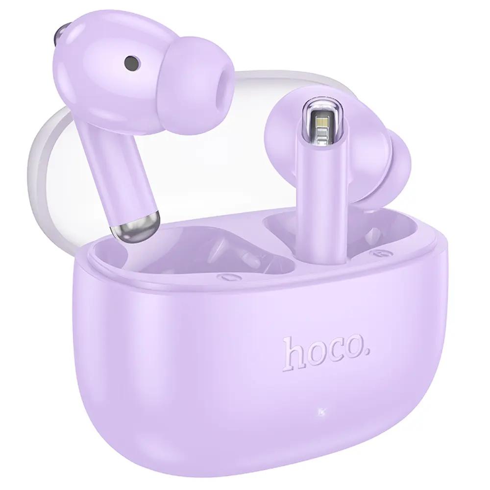 Беспроводные TWS наушники Hoco EQ12, вакуумные, BT5.3, 40mAh, 350mAh, 7h, 32h, purple - фото 2