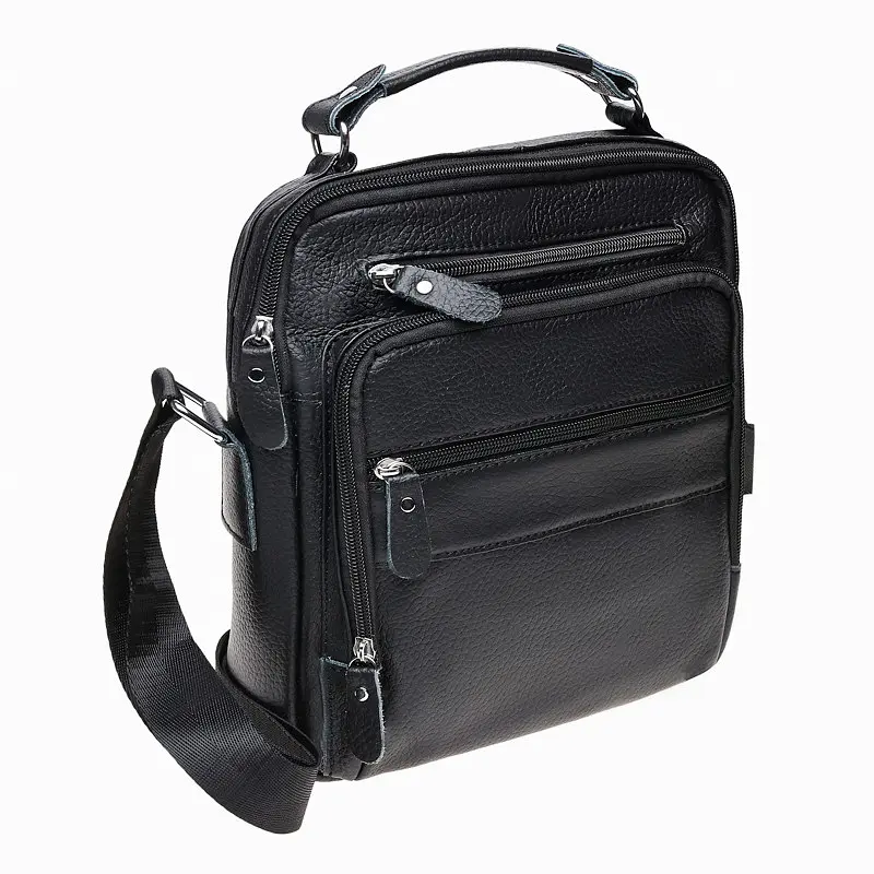 Чоловіча сумка Borsa Leather K15112 26x23x8 см Чорний (10960)