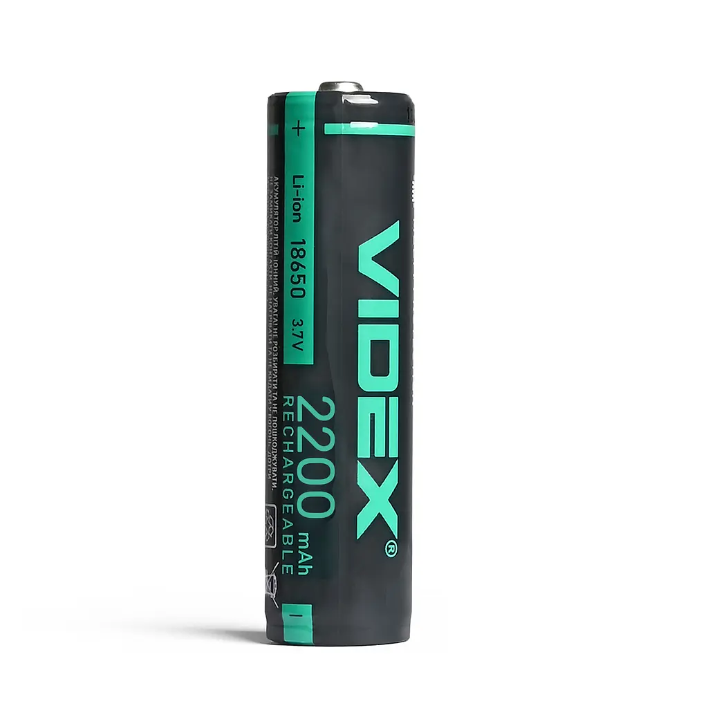 Акумулятор Videx літій-іонний 18650-P (захист) 2200mAh color box/1шт VIDEX (23582-000) - фото 2