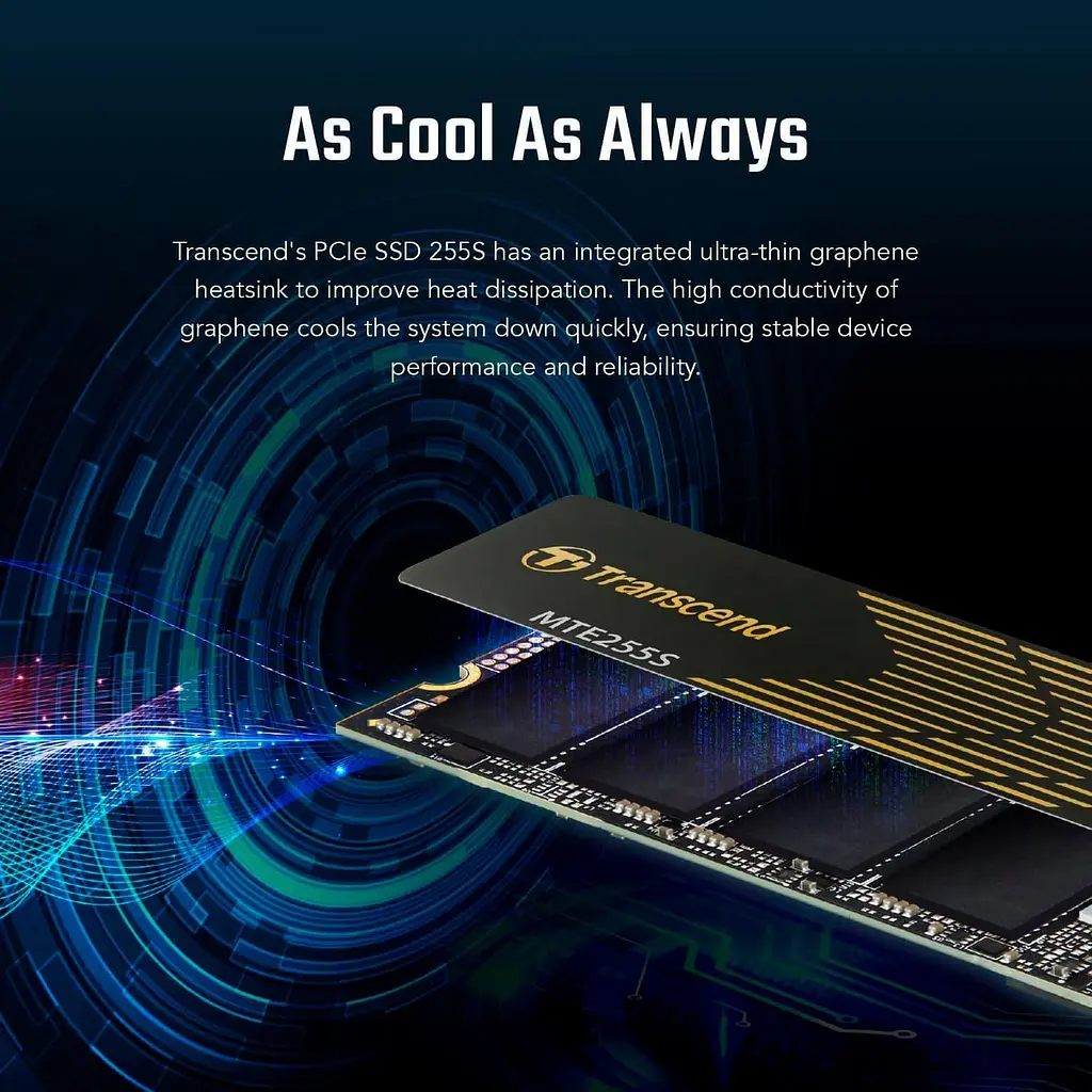 Накопитель SSD Transcend m.2 NVMe 1TB PCIe 4.0x4 3D NAND (TS1TMTE255S) - фото 4