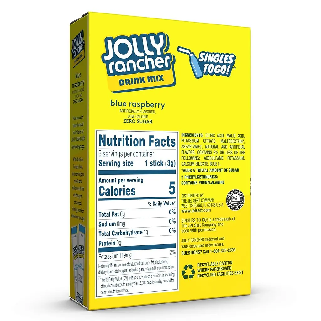 Порошковий напій Jolly Rancher Water Drink Mix Blue Raspberry 6 стіків - фото 5