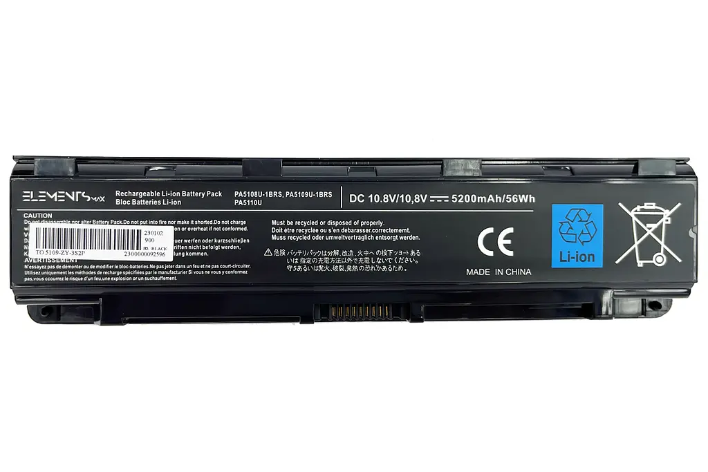 Акумулятор для Toshiba Satellite C40 C45 C50 C55 C70 C75 C805 C840 10.8V 5200 mAh (PA5109-3S2P-5200) - фото 2