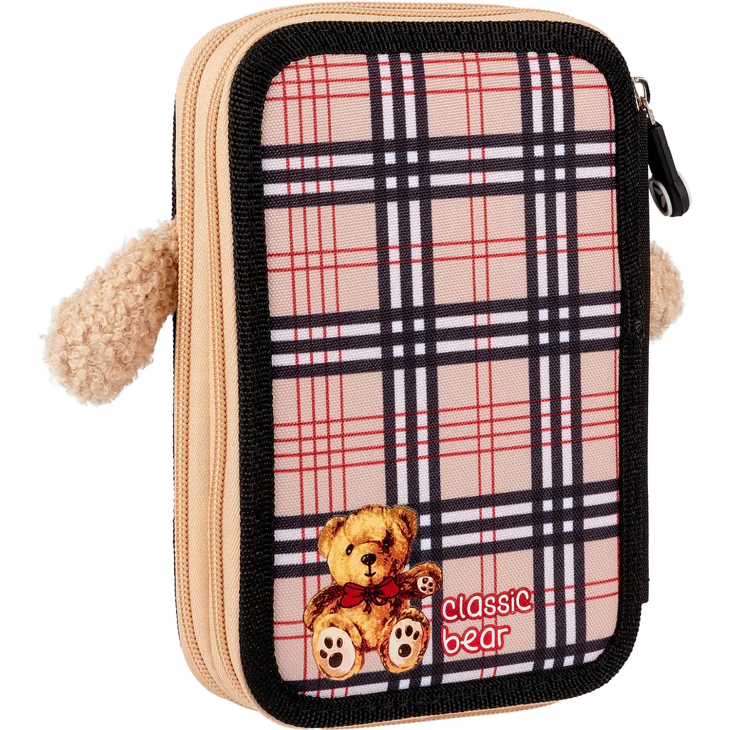 Пенал Yes Classic Bear HP-01 твердый двойной бежевый (533553) - фото 4