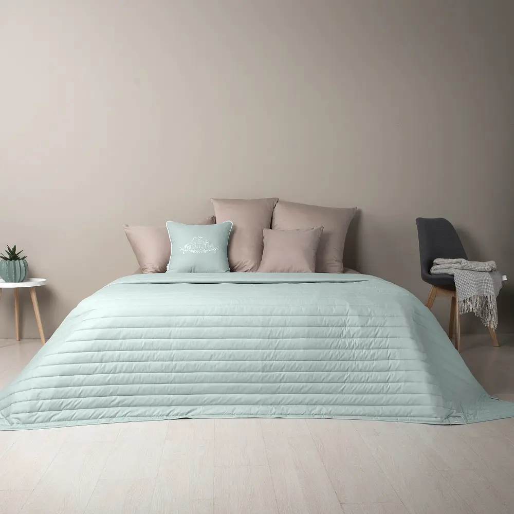 Двостороннє покривало Ideia Стиль Люкс, м'ятний та світло-сірий, 240х220 см (8-13499) - фото 5