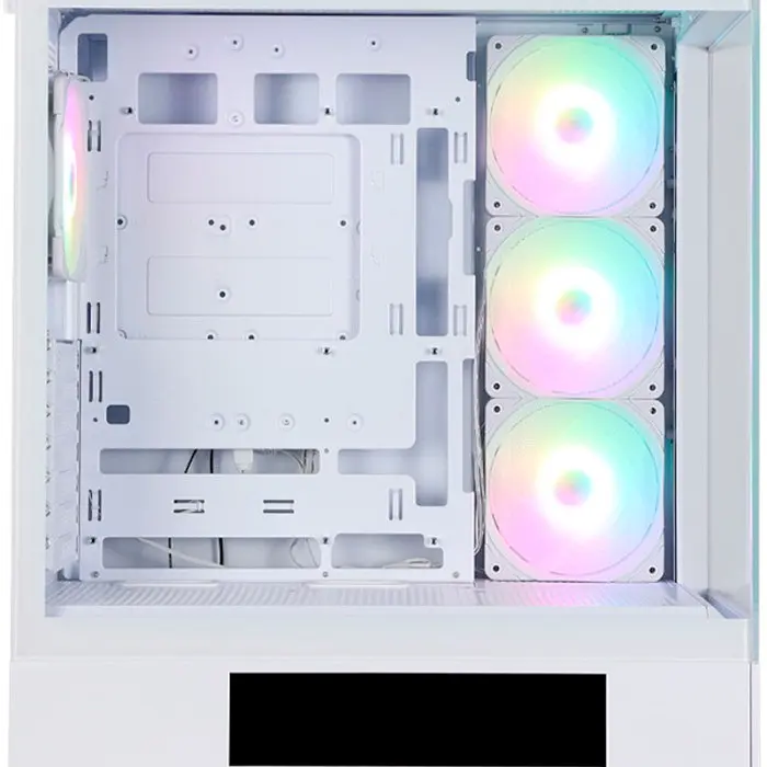 Корпус Zalman P40 DS, White, Mid Tower, без БЖ, для ATX / Micro ATX / Mini ITX, 1xType-C / 2xUSB 3.0, макс. CPU - 165 мм / VGA - 420 мм, 4x120 мм ARGB, бічна та передня панелі із загартованого скла, LCD екран (CPU / GPU / Time) - фото 5