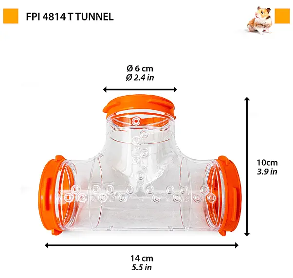 Тунель для гризунів Ferplast FPI 4814 Tube Line T Tunnel 14x10 см Ø 6 см 84814099 - фото 3