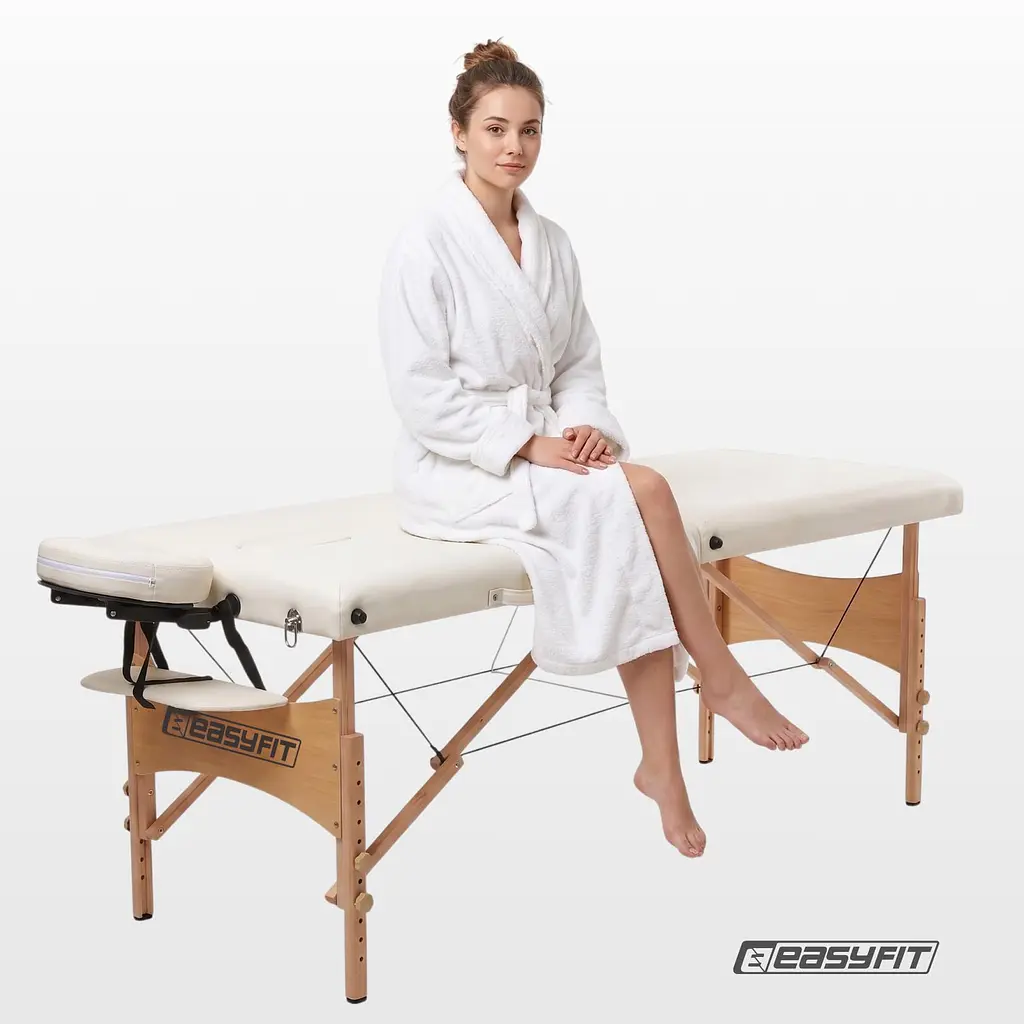 Масажний стіл EasyFit ZenRest кушетка складна Бежевий з чохлом - фото 14