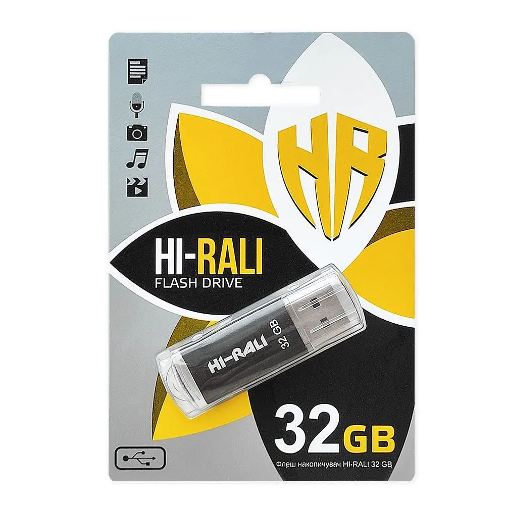 Флеш-накопичувач USB 32GB Hi-Rali Rocket Series Black (HI-32GBVCBK) - фото 4