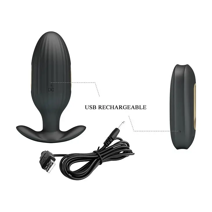 Анальна пробка Pretty Love Electric Shock Massager 9.2 см (чорний) - фото 7