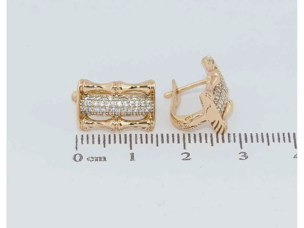 Сережки Xuping Позолота 18K англійський замок "Декоративні з інкрустацією цирконієм" (168764) - фото 2