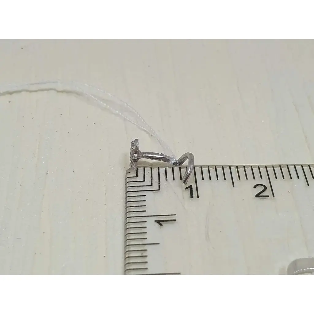 Срібна сережка-пірсинг Астор в ніс з фіанітами. 818-2443Р - фото 4