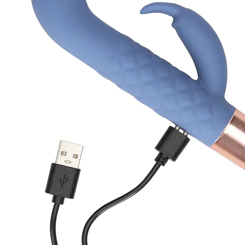 Вибратор-кролик Loveline Mini Rabbit 14.3 см синий - фото 6