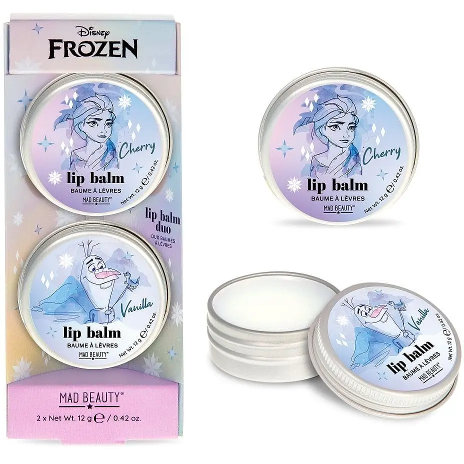 Набор бальзамов для губ Mad Beauty Frozen Ледяное сердце круглые 2 шт. × 12 г - фото 4