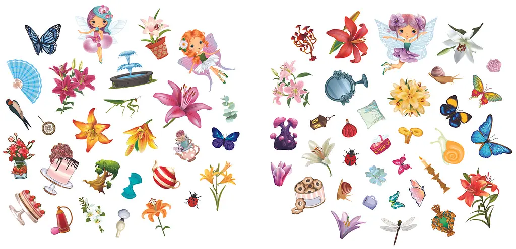 Розмальовка Кристал Бук Квіткові феї Лілія, 60 наліпок, 8 сторінок (F00026964) - фото 4