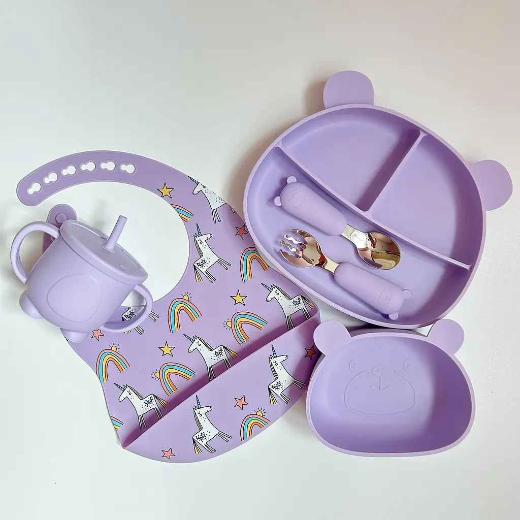 Набір дитячого посуду Ведмедики BPR img_e5440 ведмедик залізо Y2 Pastel Lilac