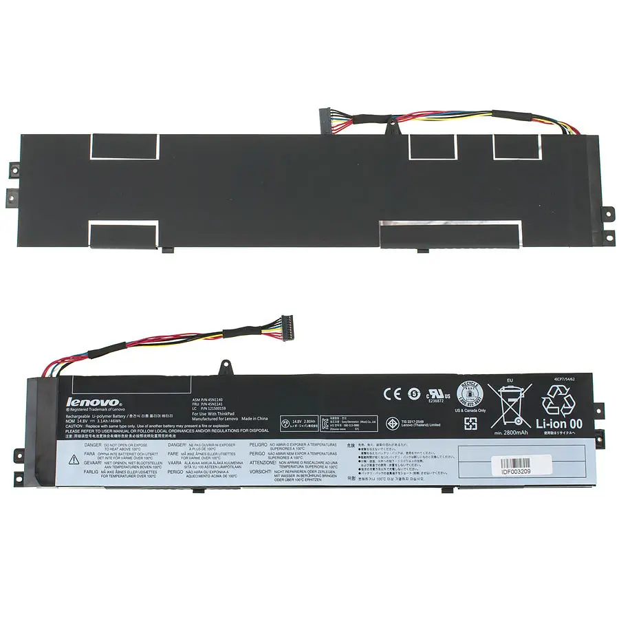 Батарея для ноутбука Lenovo 45N1140 (ThinkPad: S431 S440) 14.8V 3100mAh 46Wh Чорний - фото 2