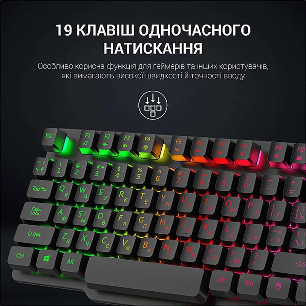 Клавиатура GamePro GK380 USB Black [111019] - фото 5