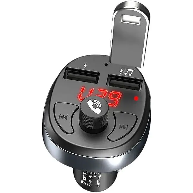 FM трансмітер модулятор Носо E41 з Bluetooth USB чорний - фото 3