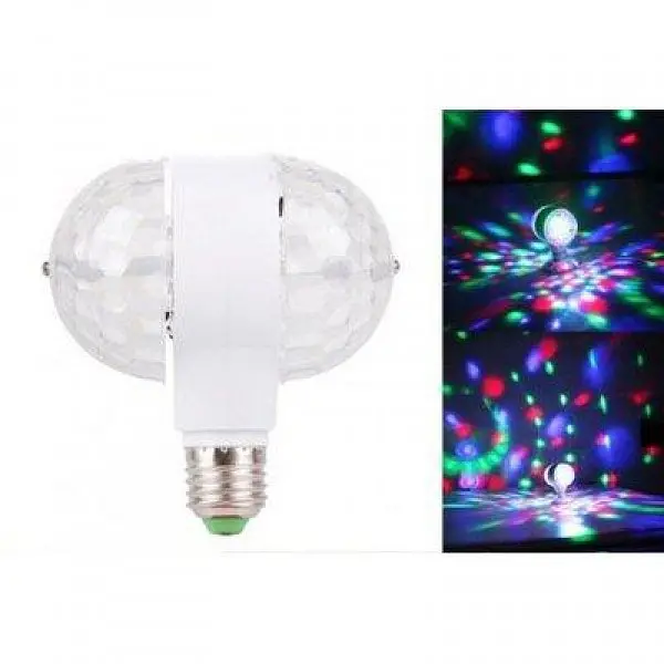 Диско - лампа з патроном, що обертається Led lamp RGB Диско куля - фото 3