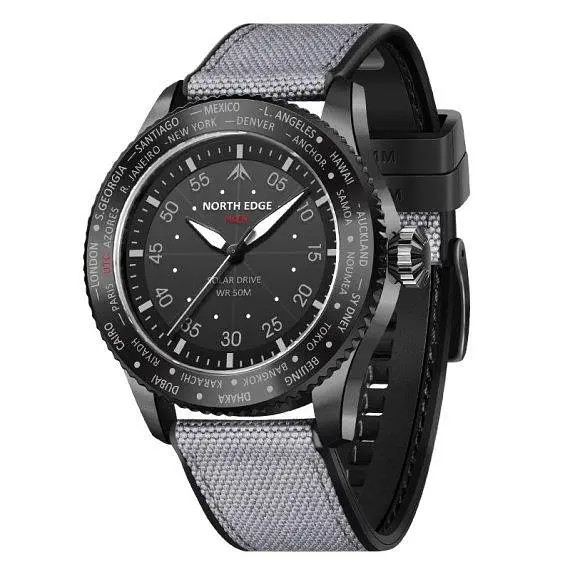 Чоловічий водостійкий тактичний годинник North Edge Mach New (Чорний) - фото 2