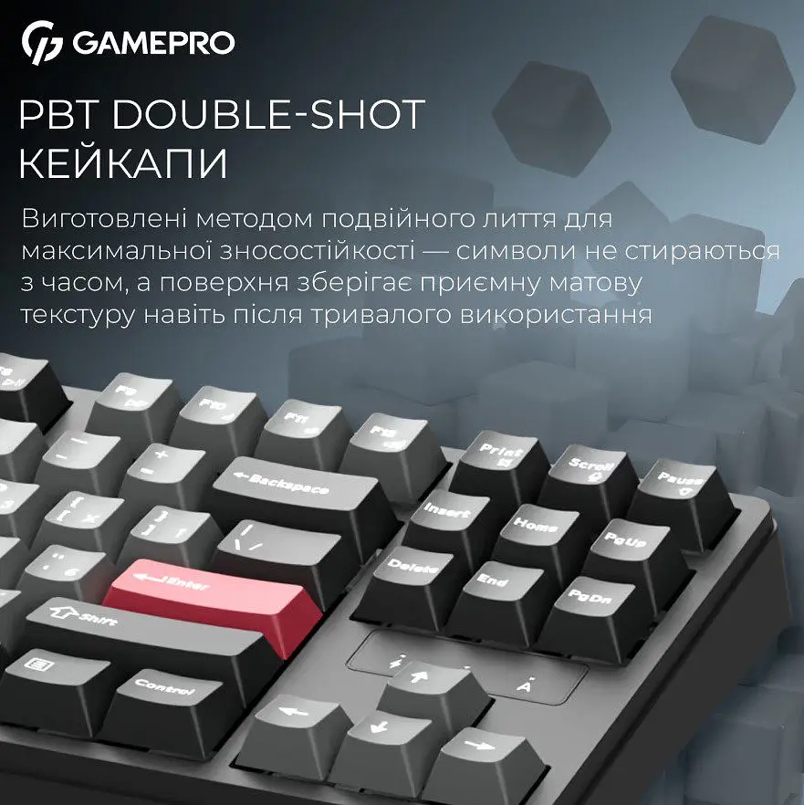 Клавіатура ігрова механічна GamePro MK-285-BK Asgard Ragnar Keychron Super Red Switch Bluetooth 5.2/2.4 ГГц/USB Black - фото 11
