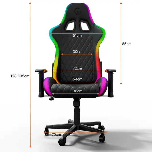Кресло геймерское GamePro Hero RGB Black (GC-700-Black) - фото 12