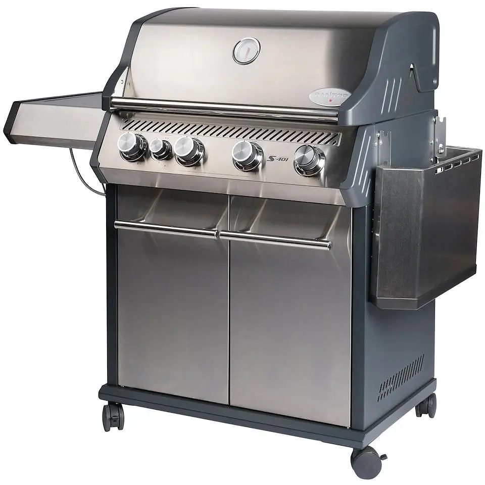 Газовый гриль Santos S-401 с боковой горелкой, нержавеющая сталь (900266) - фото 3