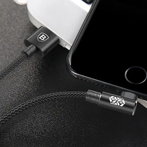 USB кабель Baseus MVP Elbow for Lightning 2A/1m. чорний CALMVP-01 - фото 5
