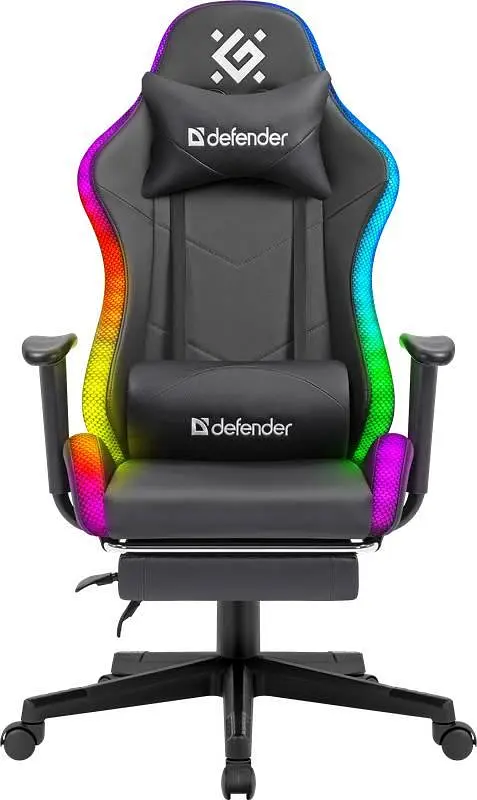 Крісло ігрове Defender Watcher, 60мм, Клас 4, RGB ПУ, чорне - фото 2
