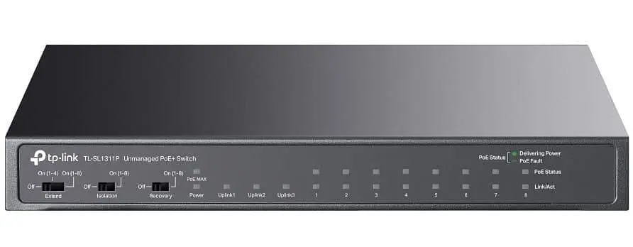 Коммутатор TP-Link 8-портовий 10/100 Мбит/с из PoE+ , TL-SL1311P (TL-SL1311P) - фото 2