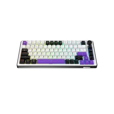 Клавіатура Hator Hellyberry HK75 Mechanical Linear RGB Wireless/Bluetooth/USB UA White/Violet (HK75_wireless) - фото 2