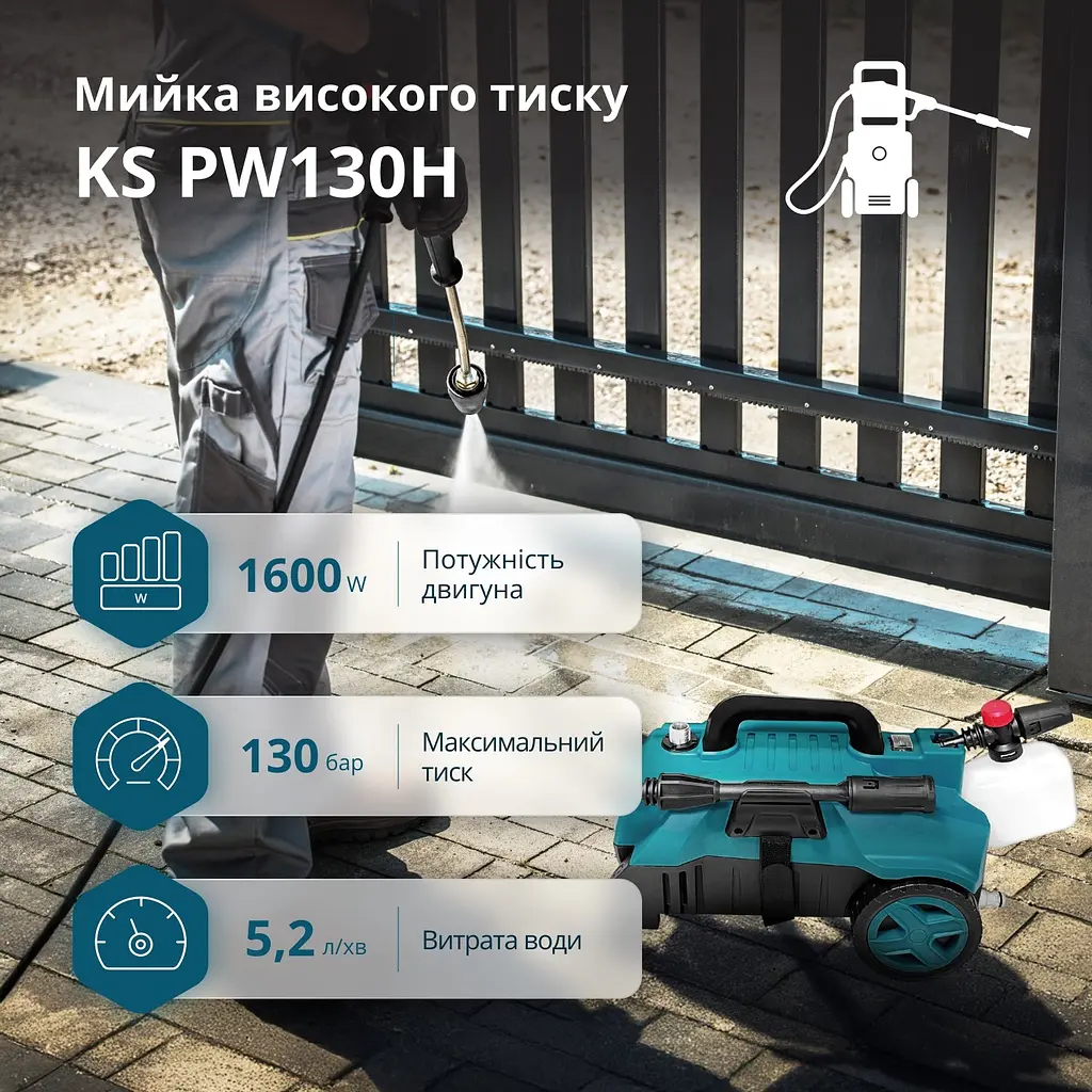 Мийка високого тиску Konner&Sohnen KS PW130H (KS PW130H) - фото 4