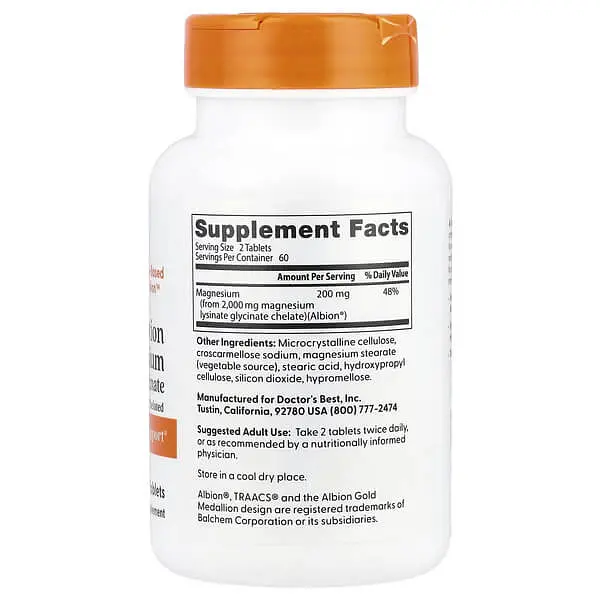 Магній High Absorption Magnesium 100 mg 120 таблеток Doctor's Best vit0005452 - фото 2