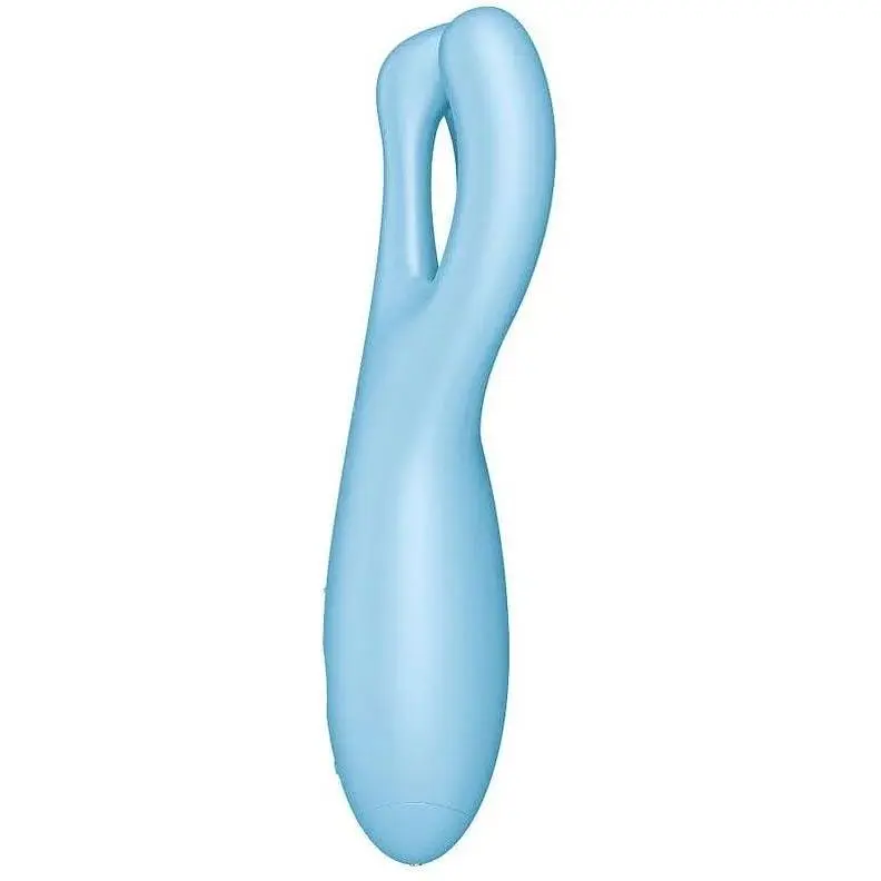 Клиторальный смарт вибратор Satisfyer Threesome 4 Blue с тремя пальчиками - фото 3